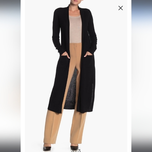 Catherine Malandrino Front Pockets Cashmere Long Open Cardigan Sweater sz S - Picture 8 of 10